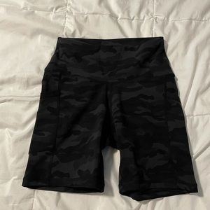 camo biker shorts